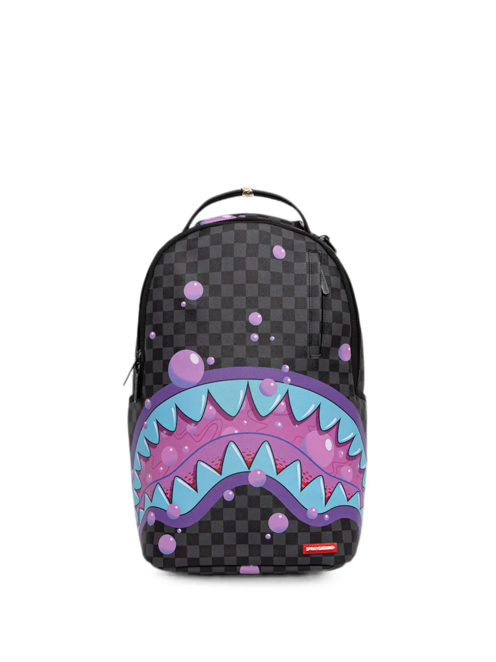 Sprayground check-pattern shark-mouth backpack - Schwarz