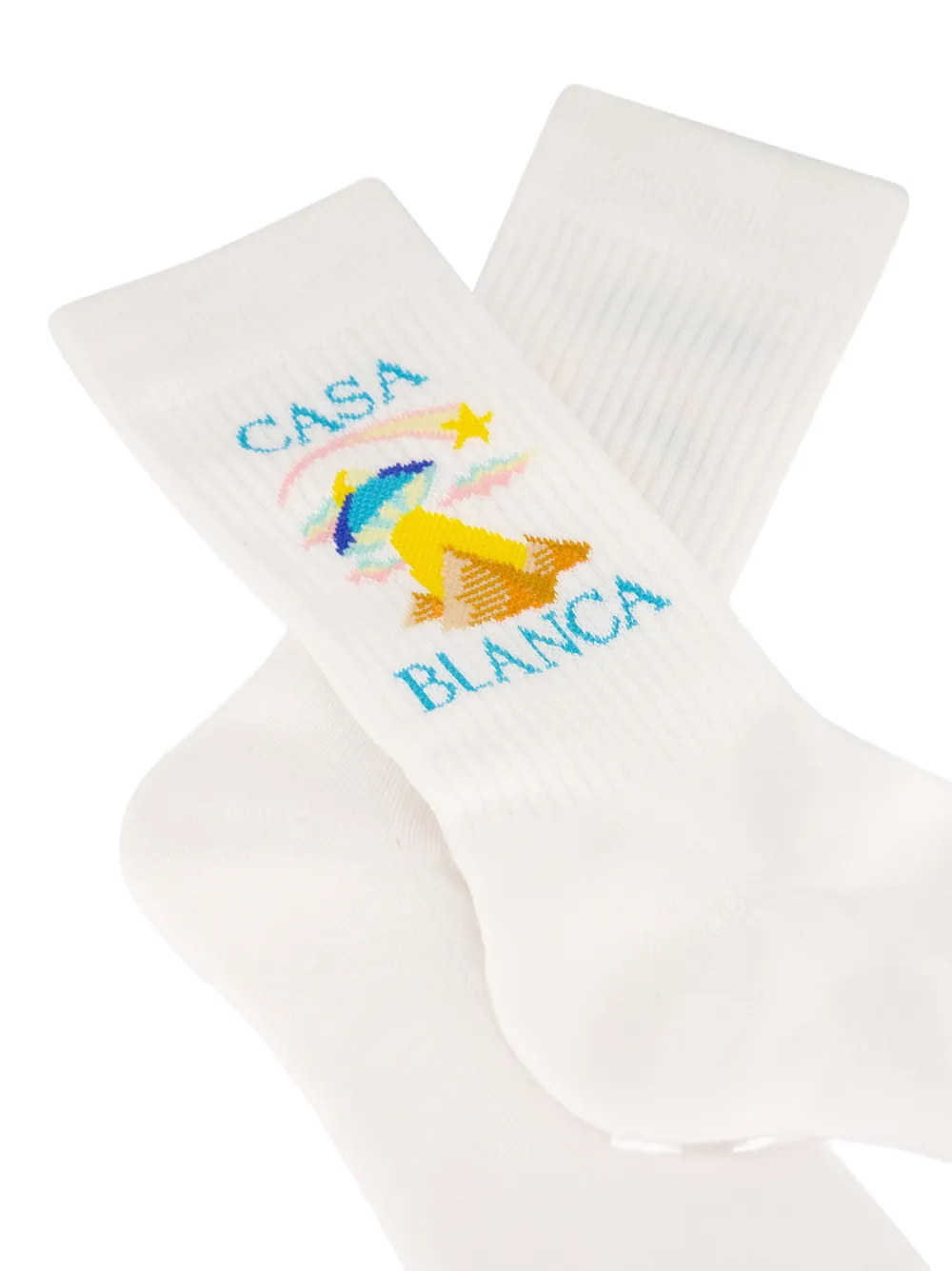 Casablanca Phantasmagoria intarsia gebreide sokken Wit