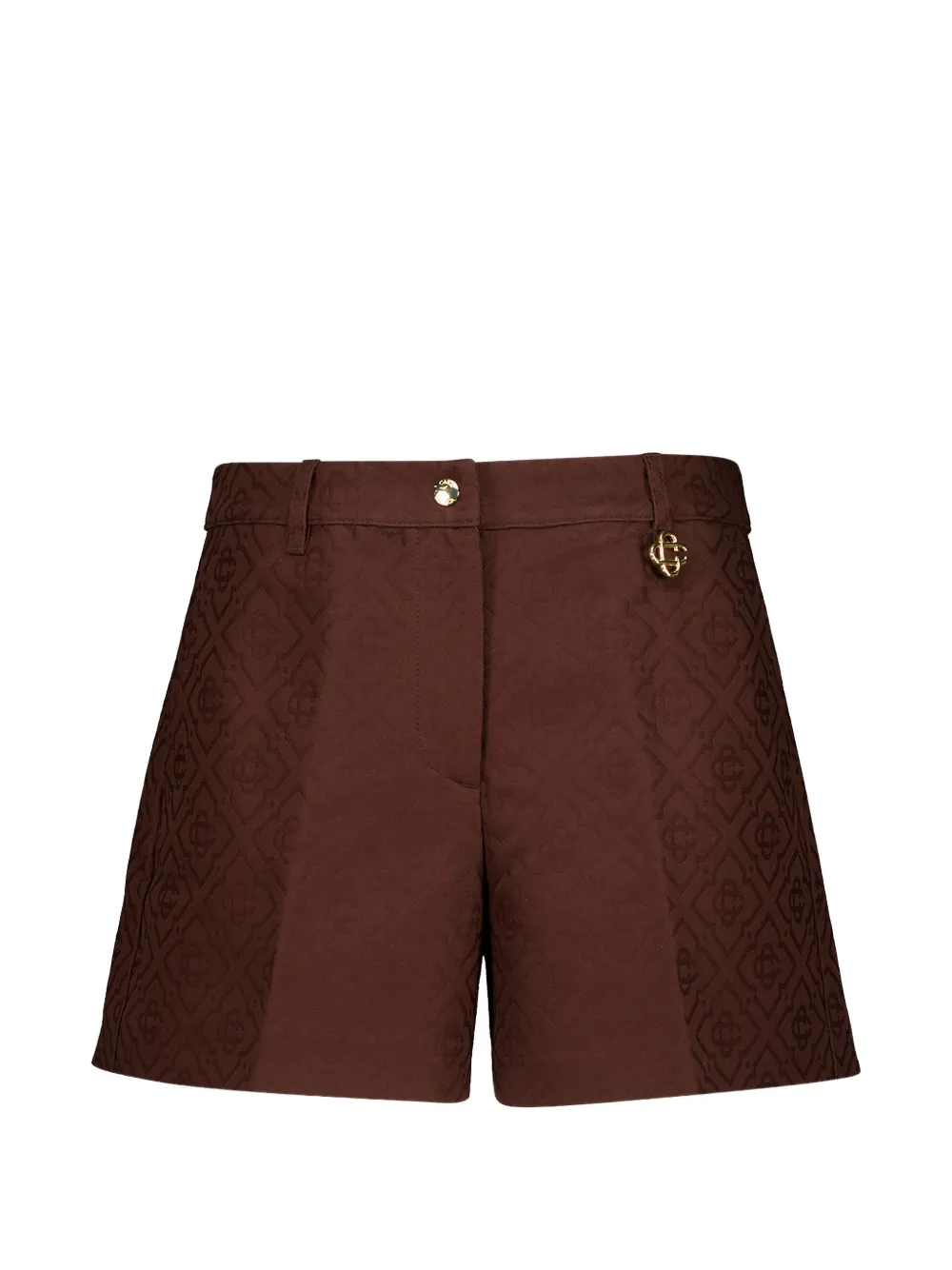 Casablanca monogram-jacquard cotton shorts - Brown