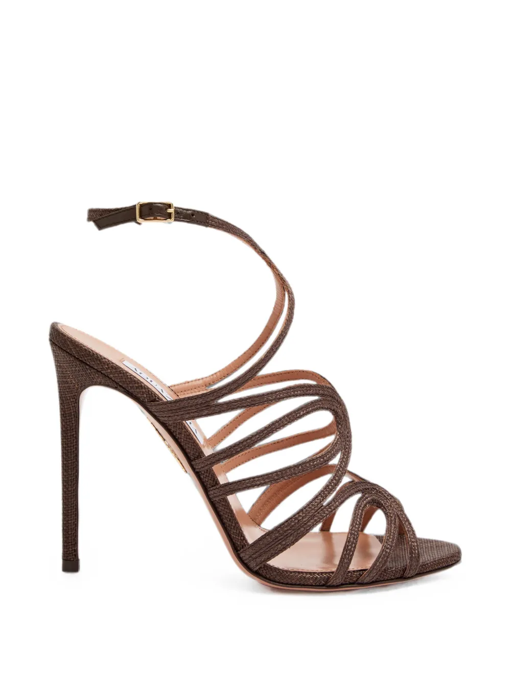 Aquazzura strappy raffia-effect sandals Bruin