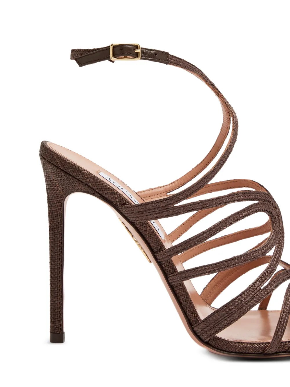 Aquazzura strappy raffia-effect sandals Bruin