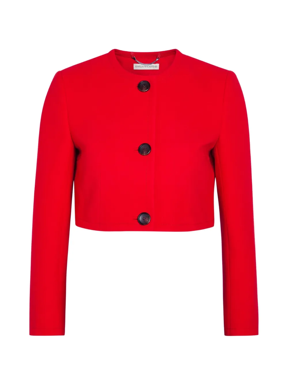 Emilia Wickstead cropped button-fastening jacket - Rosso