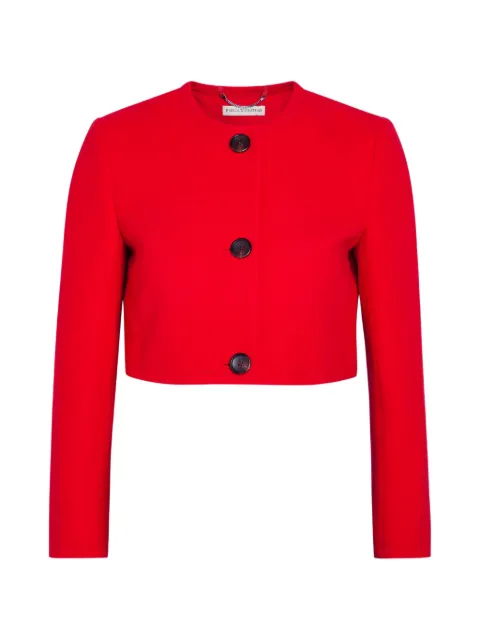 Emilia Wickstead cropped button-fastening jacket