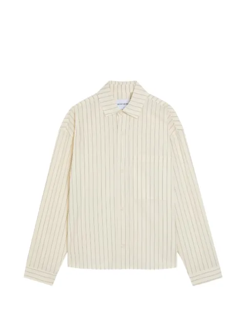 MKI Miyuki Zoku vertical-stripe chest-pocket shirt
