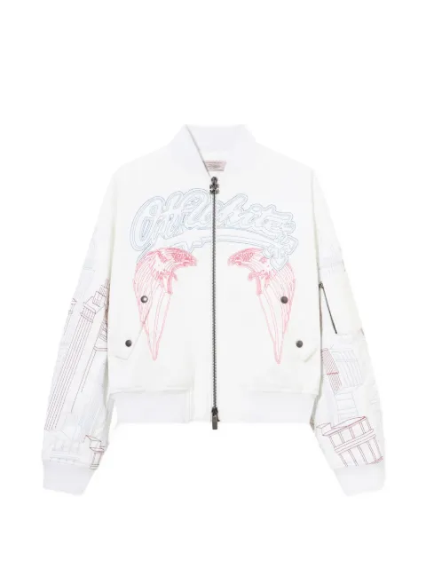 Off-White Skyline embroidered cropped bomber jacket