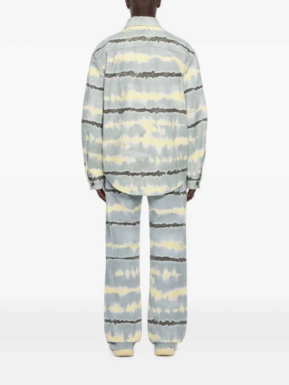 Off-White katoenen shirtjack met tie-dye print Groen