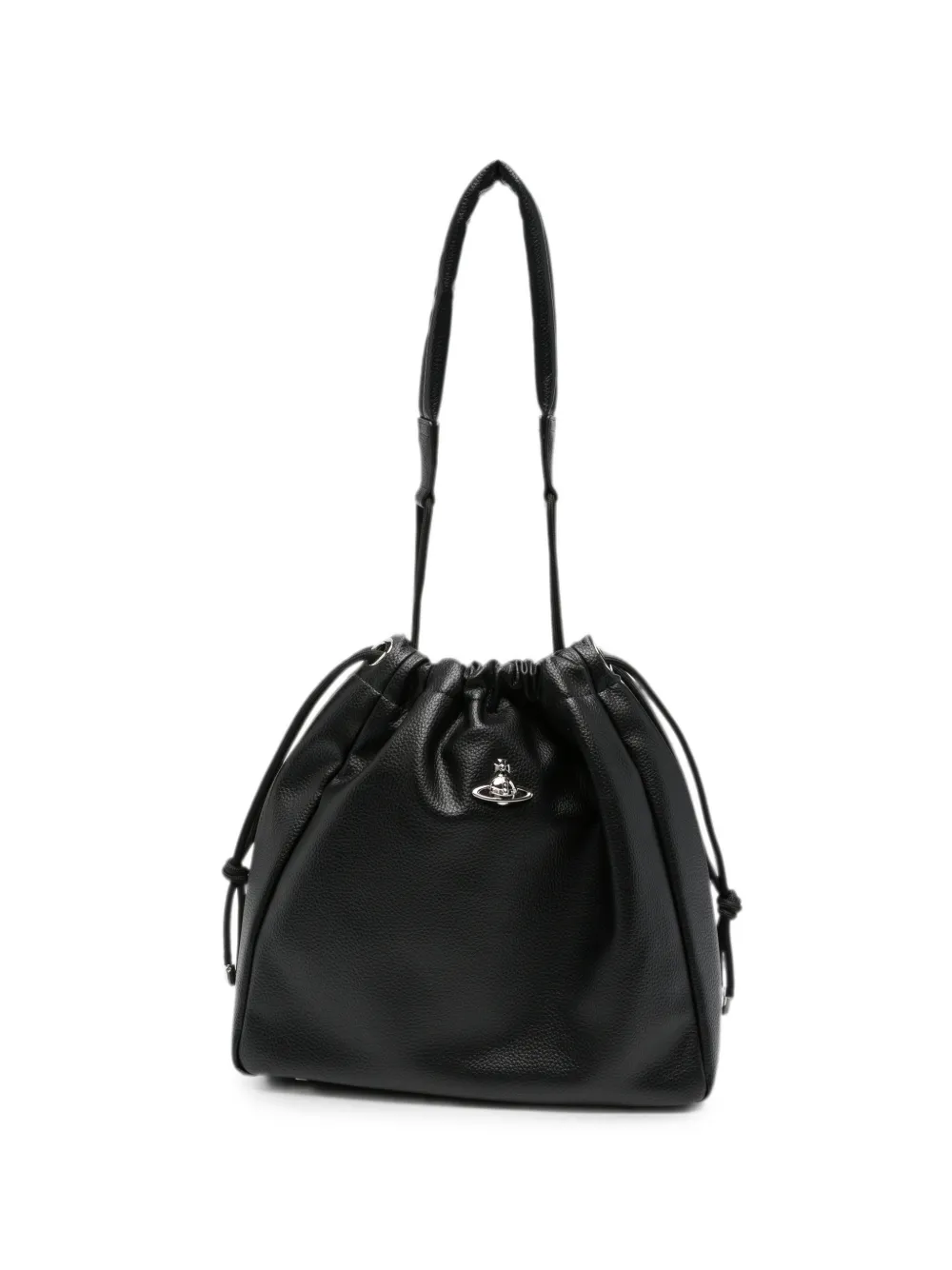 Vivienne Westwood Orb-plaque drawstring shoulder bag - Schwarz