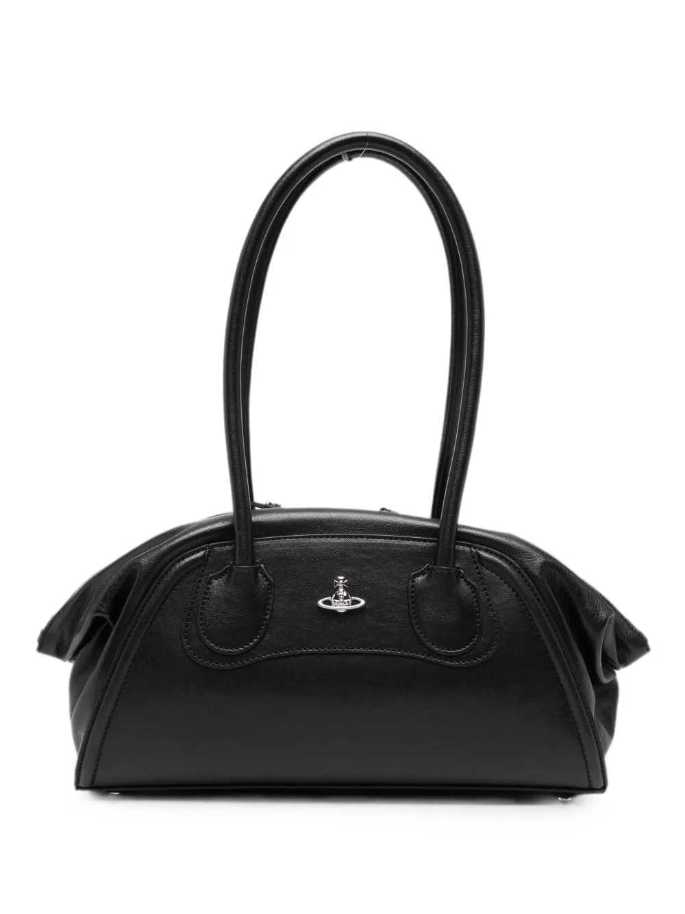 Vivienne Westwood Orb-plaque leather shoulder bag - Schwarz