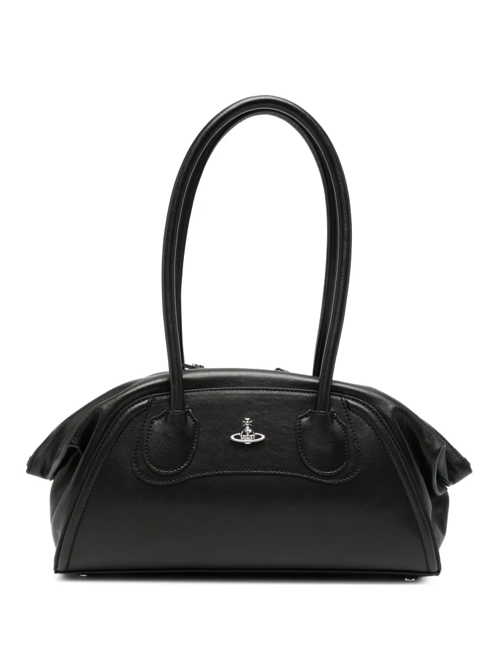 Vivienne Westwood Orb-plaque leather shoulder bag - Schwarz