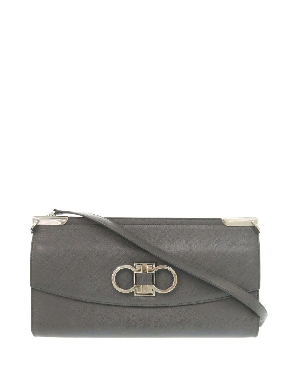 Ferragamo Pre-Owned Borsa a spalla Double Gancini in pelle 2000-2020 - Grigio