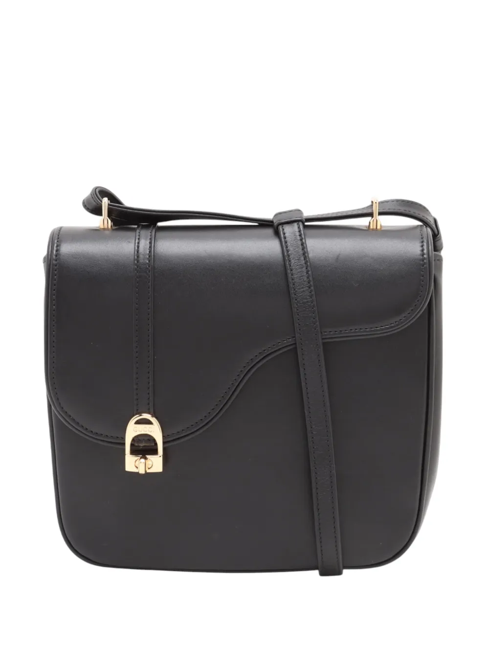 Gucci Pre-Owned 2016-2026 Calfskin Equestrian Saddle Crosbody crossbody bag - Black