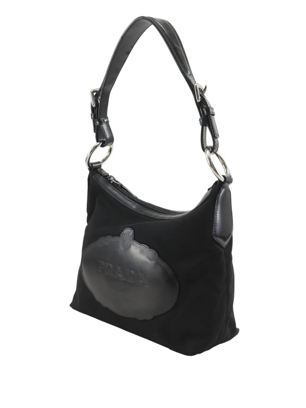 Prada Pre-Owned Borsa a spalla Tessuto Canapa Logo 2000-2013 - Nero