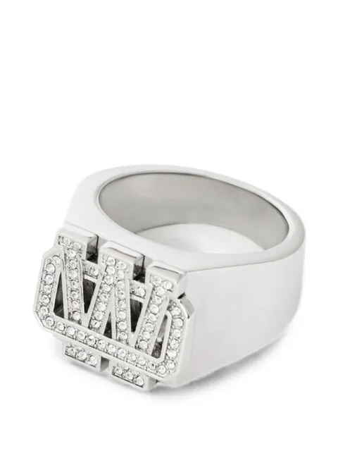 Off-White Bling Strass Arrow signet ring