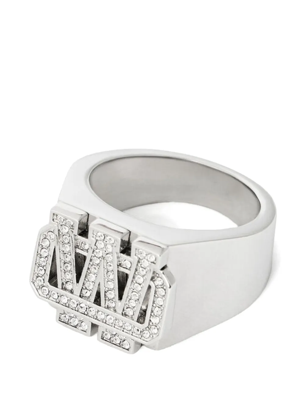 Off-White Bling Strass Arrow signet ring - Silber