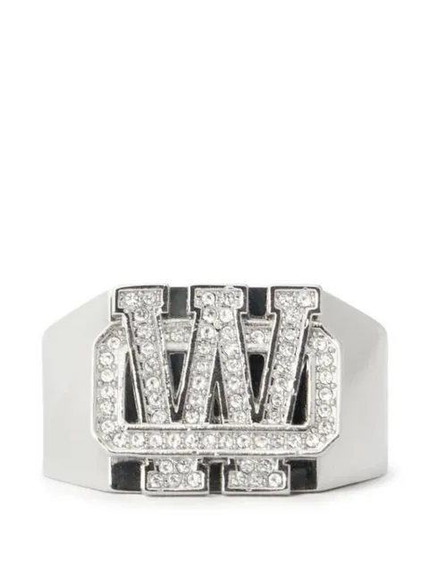 Off-White Bling Strass Arrow signet ring
