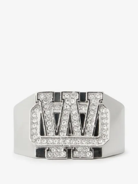 Off-White anillo de sello Bling Strass Arrow