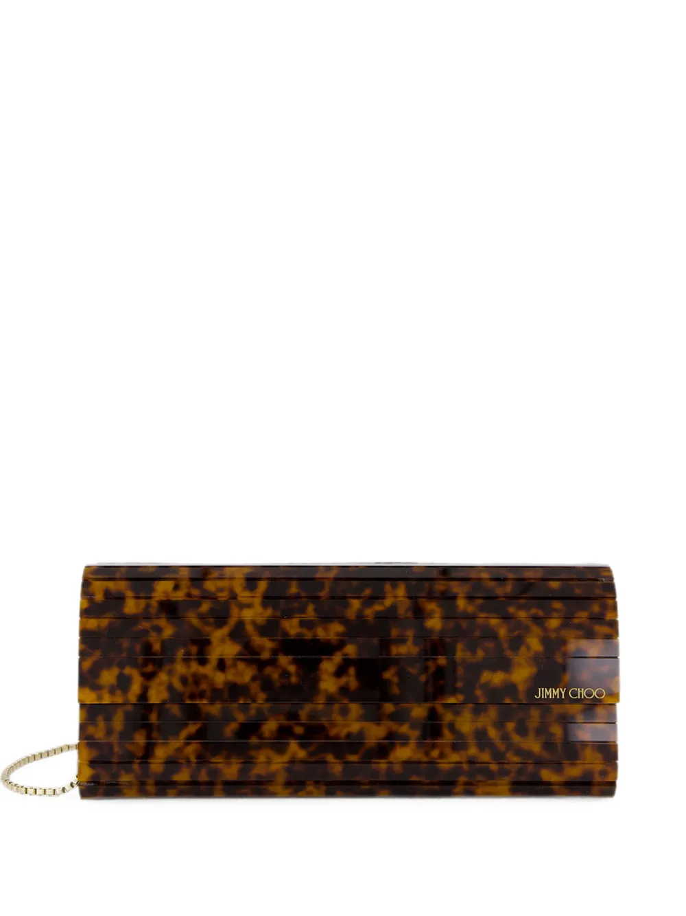 Jimmy Choo Sweetie tortoiseshell-effect clutch bag - Marrone