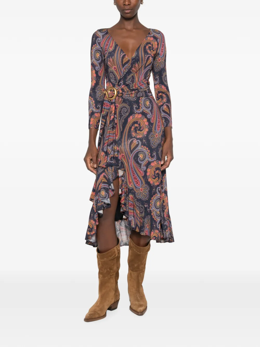 ETRO Midi-jurk met paisley-print Blauw