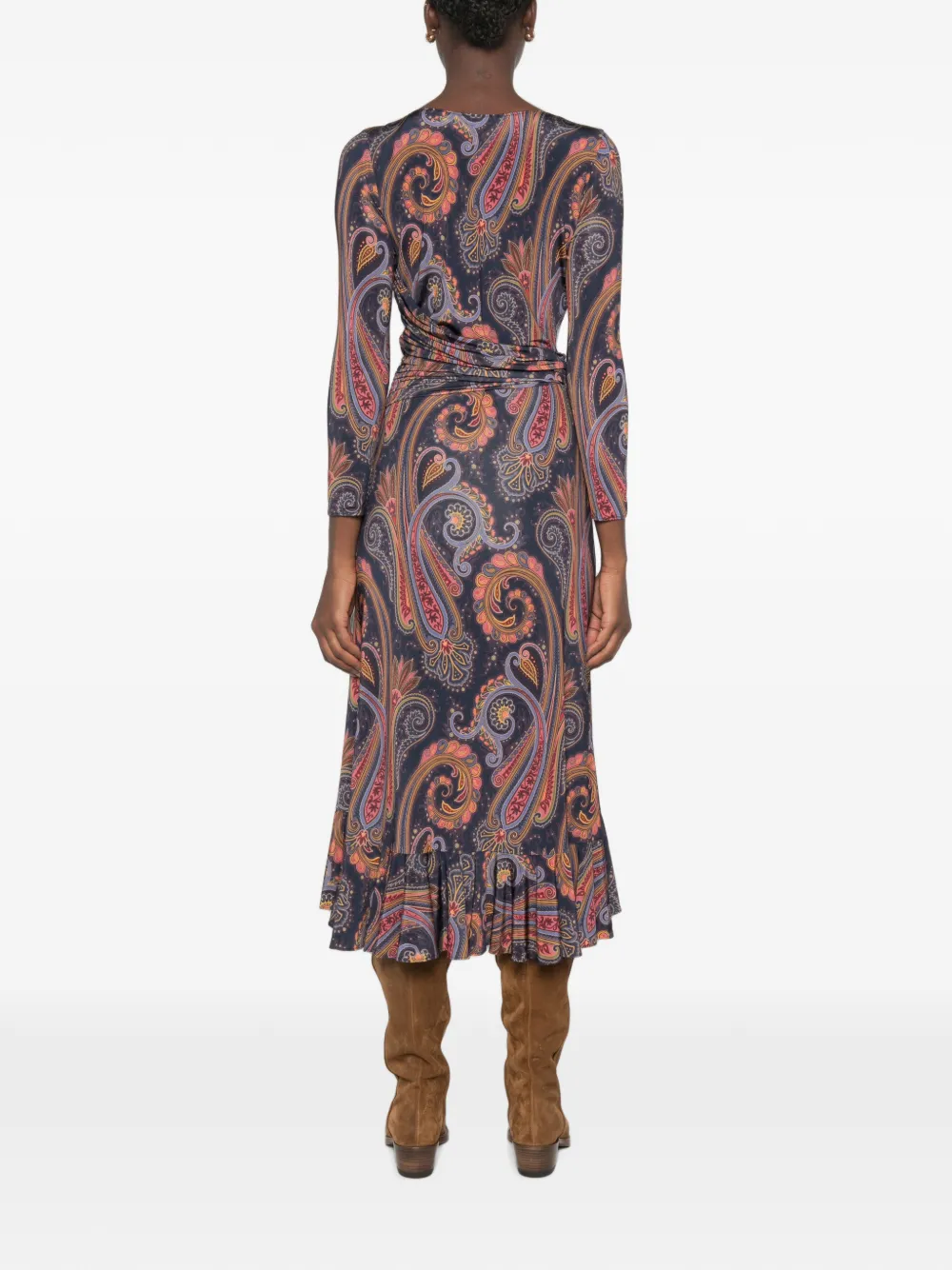 ETRO Midi-jurk met paisley-print Blauw