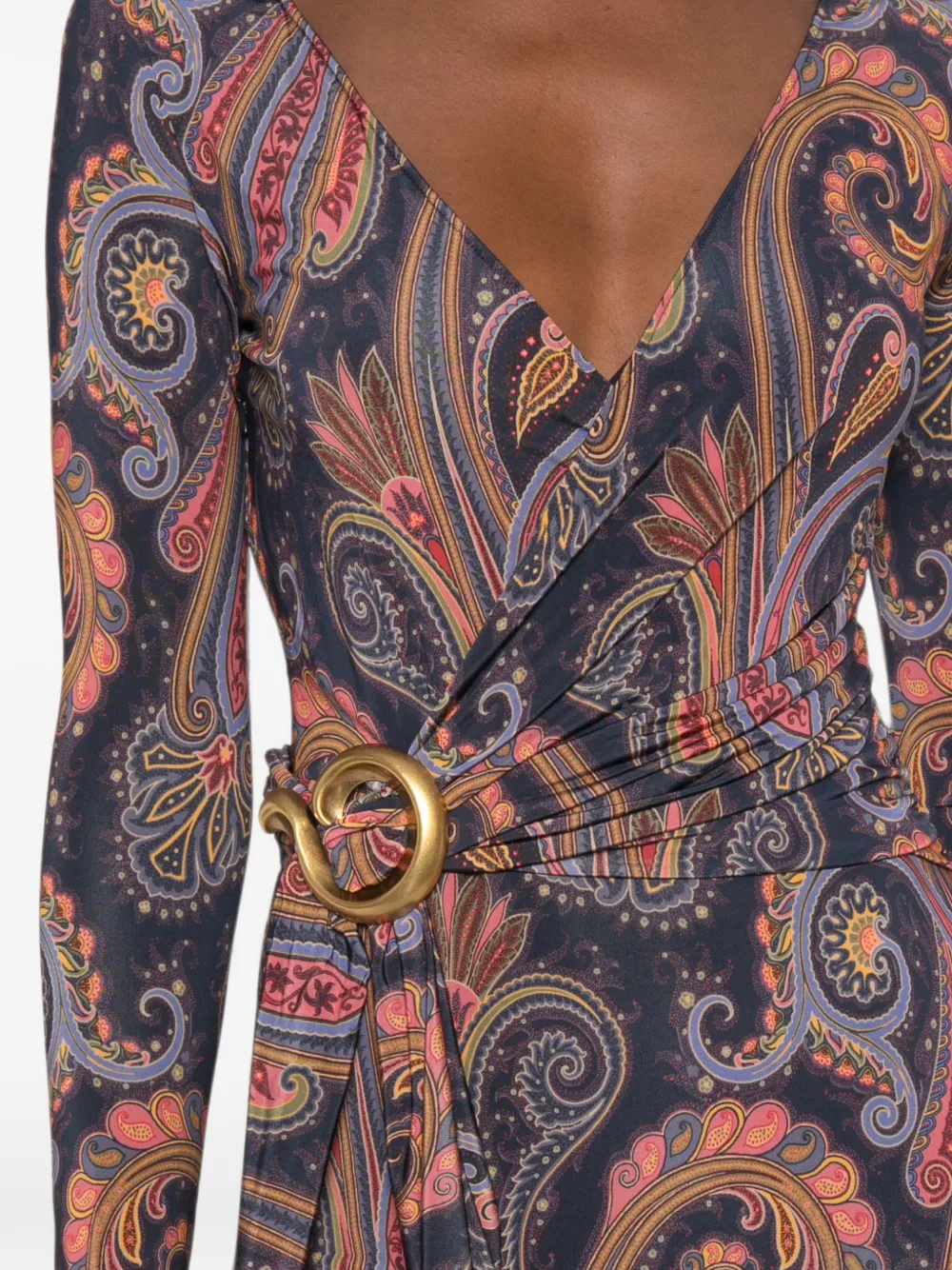 ETRO Midi-jurk met paisley-print Blauw