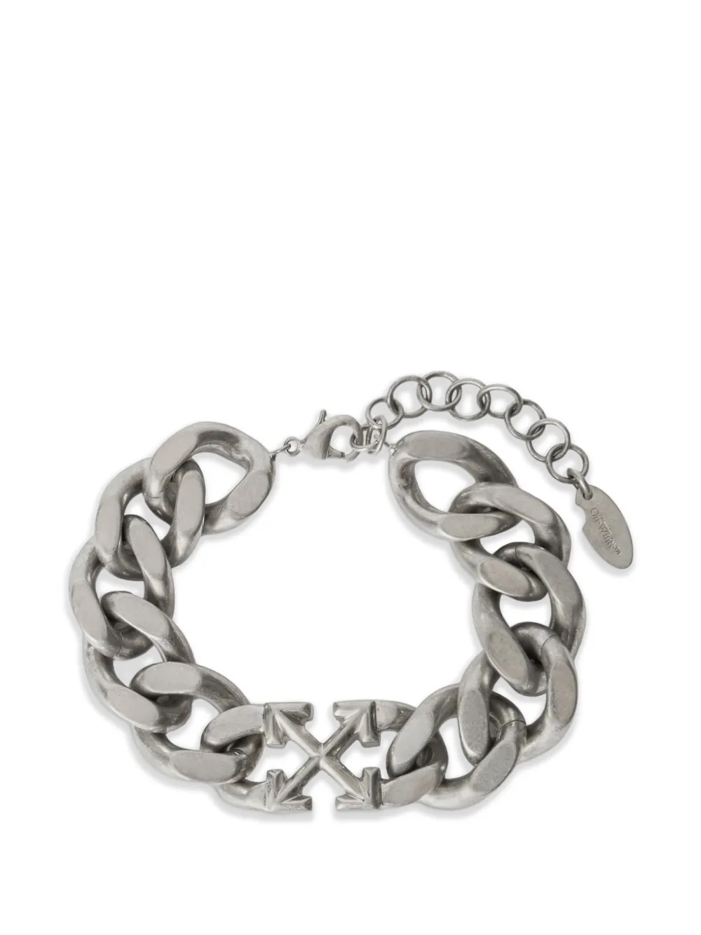 Off-White Arrow curb-chain bracelet - Argento