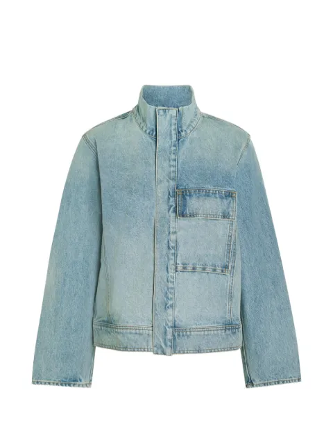Nili Lotan funnel-neck patch-pocket denim jacket