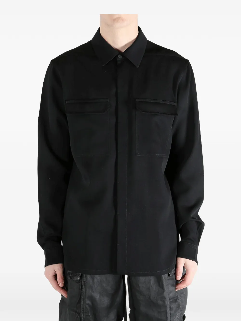 Rick Owens Overhemd met klepzakken Zwart