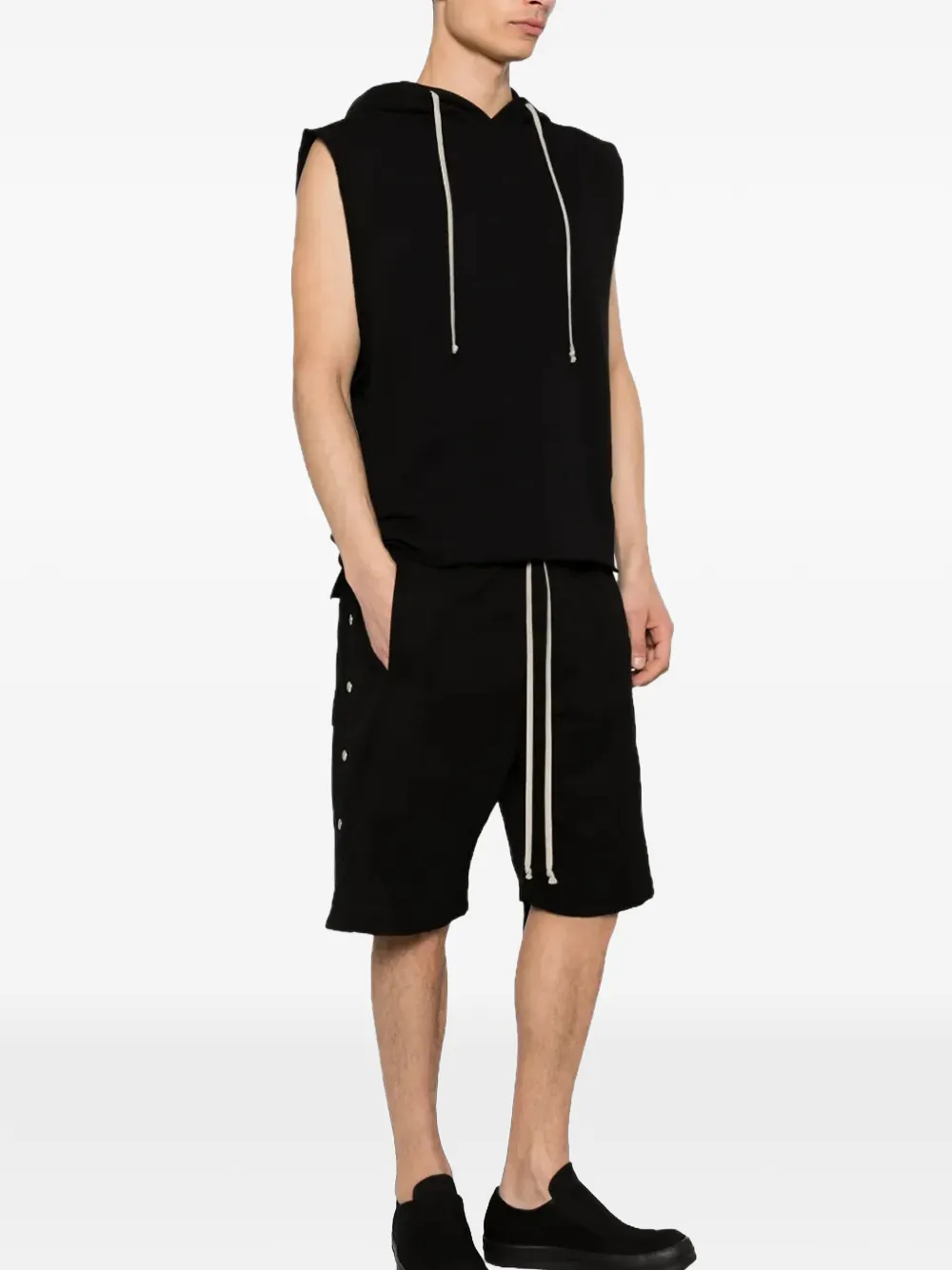 Rick Owens DRKSHDW Mouwloze hoodie Zwart