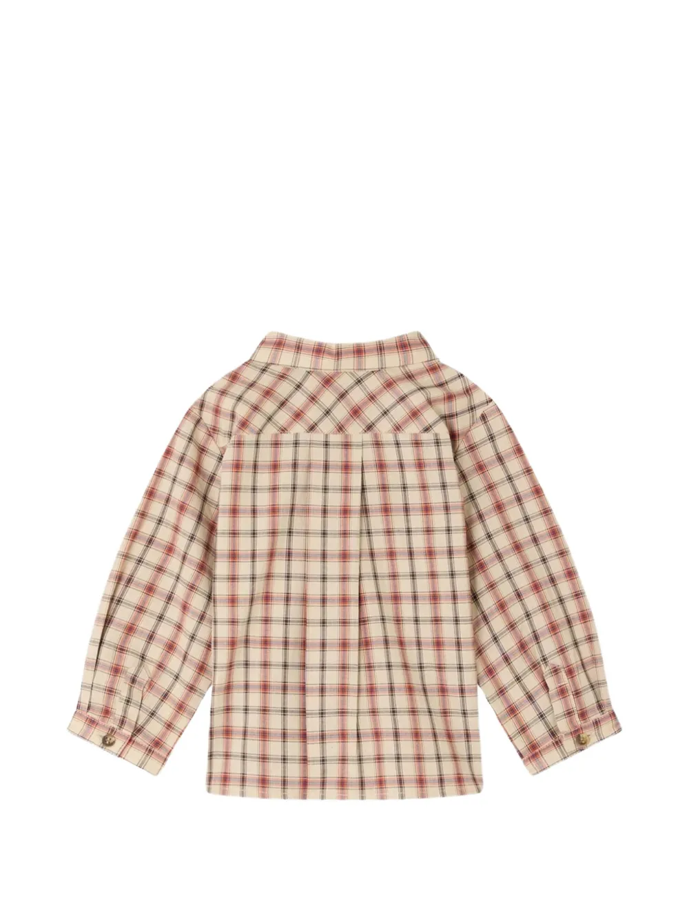 Bonpoint Geruit shirt met logopatch Beige