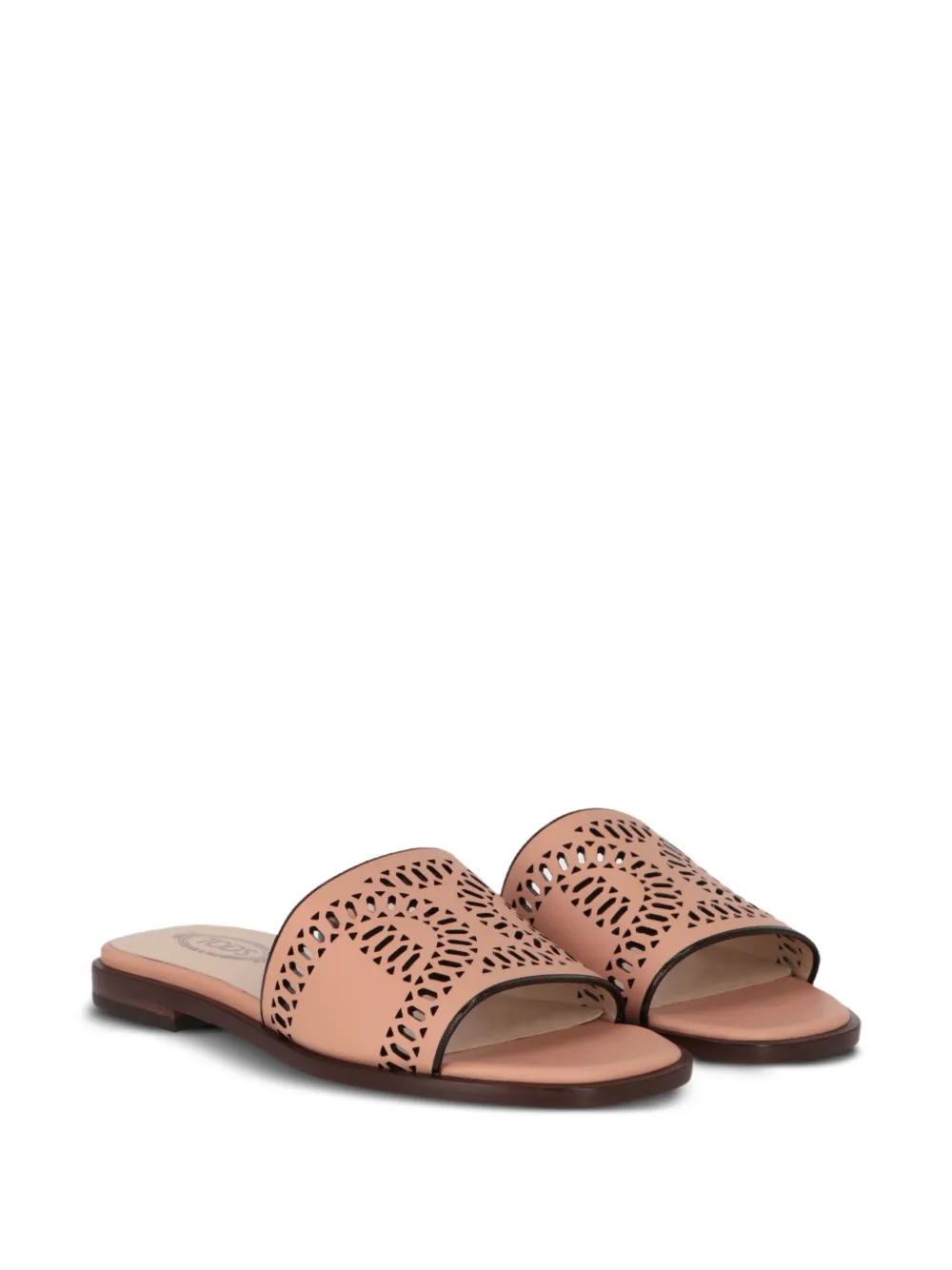Tod's laser-cut slip-on sandals Beige
