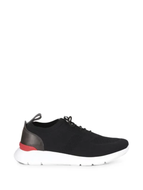 Isaia knit-panel leather sneakers