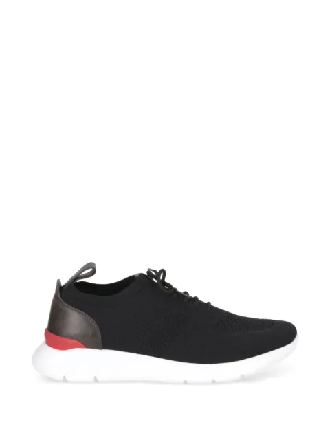 Isaia knit-panel leather sneakers