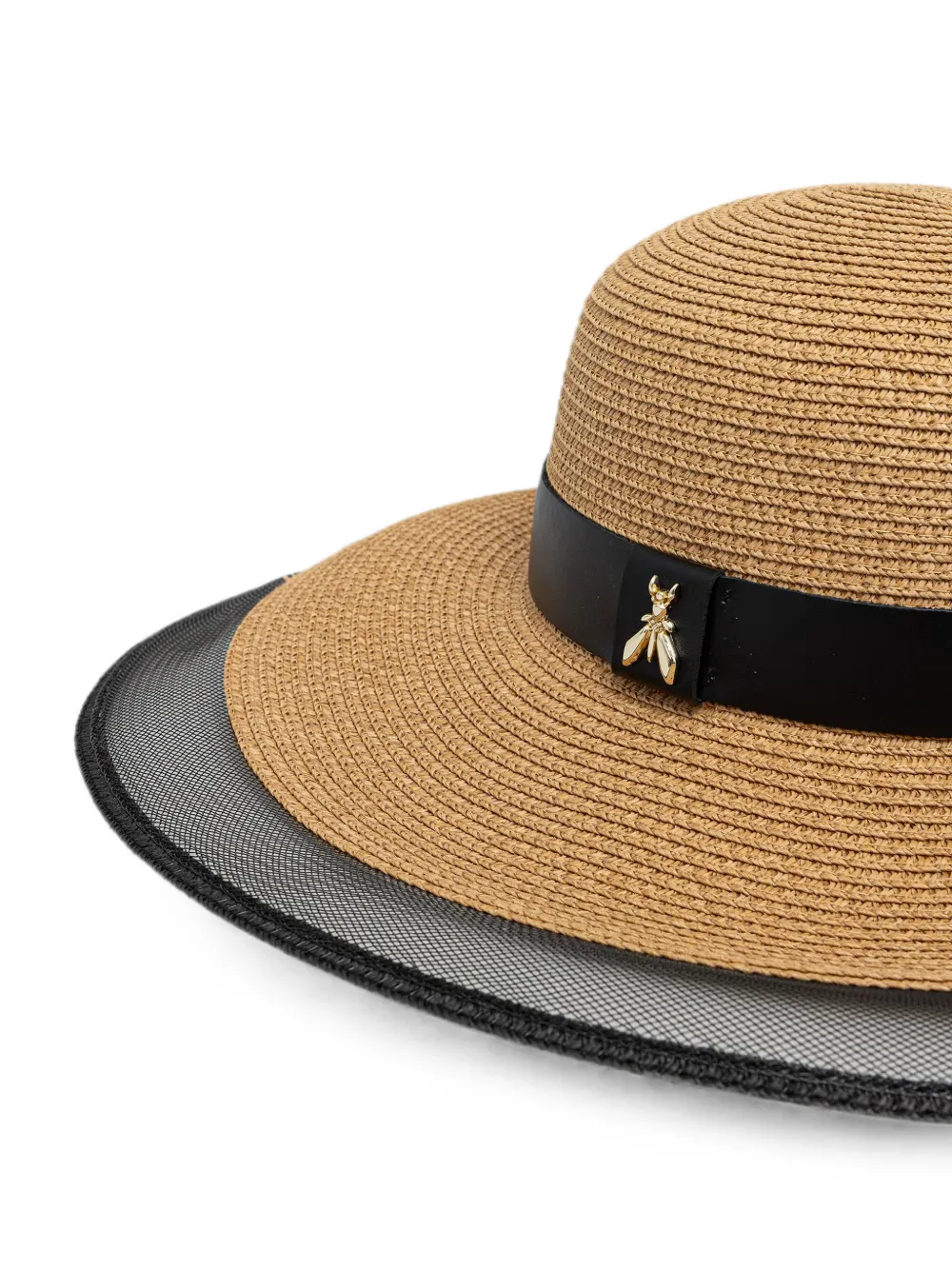 Patrizia Pepe Hoed met mesh afwerking en Fly-plakkaat Beige