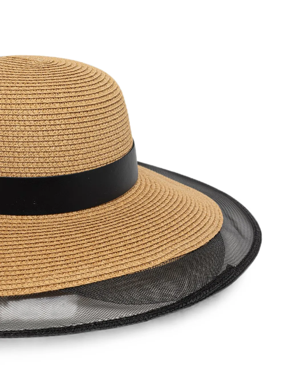 Patrizia Pepe Hoed met mesh afwerking en Fly-plakkaat Beige