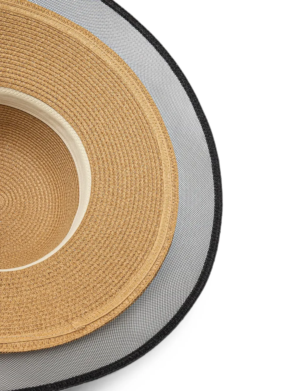 Patrizia Pepe Hoed met mesh afwerking en Fly-plakkaat Beige