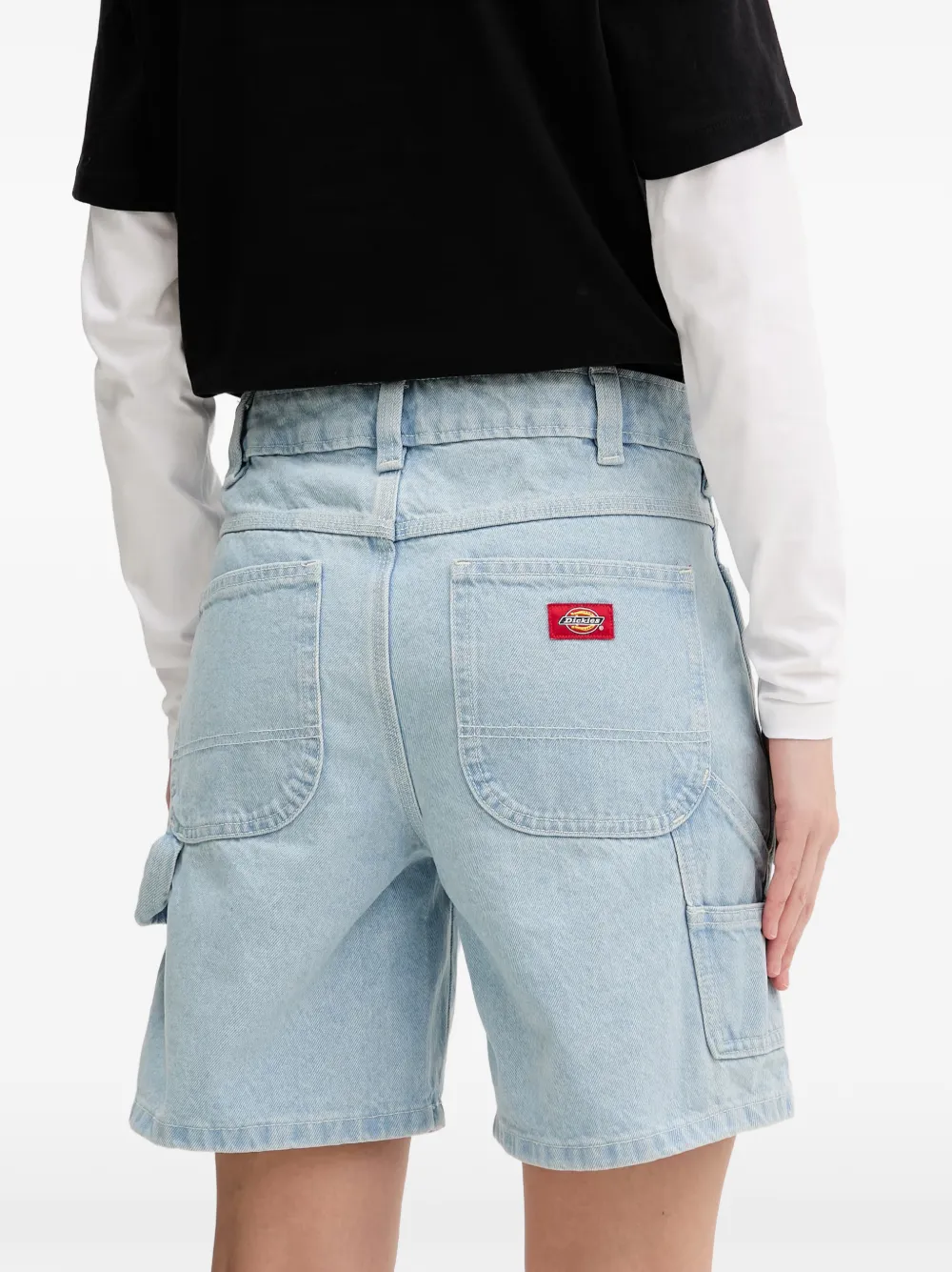 DICKIES 993 denim shorts met logopatch Blauw