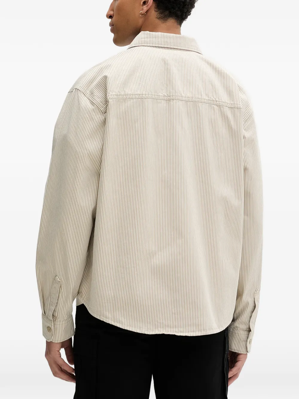 DICKIES Hickory overhemd met verticale streep Beige