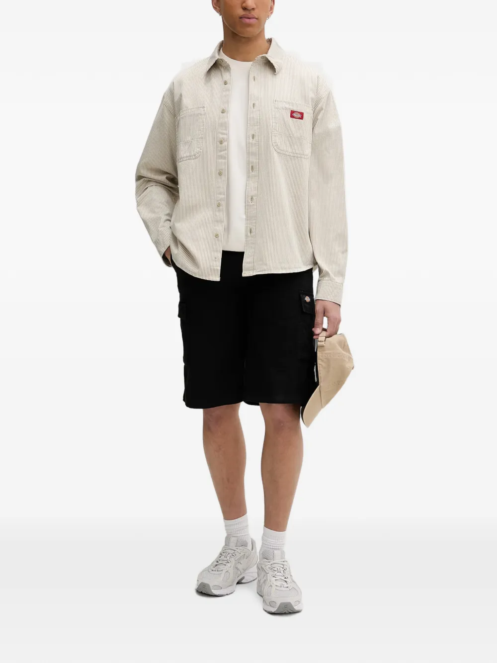 DICKIES Hickory overhemd met verticale streep Beige