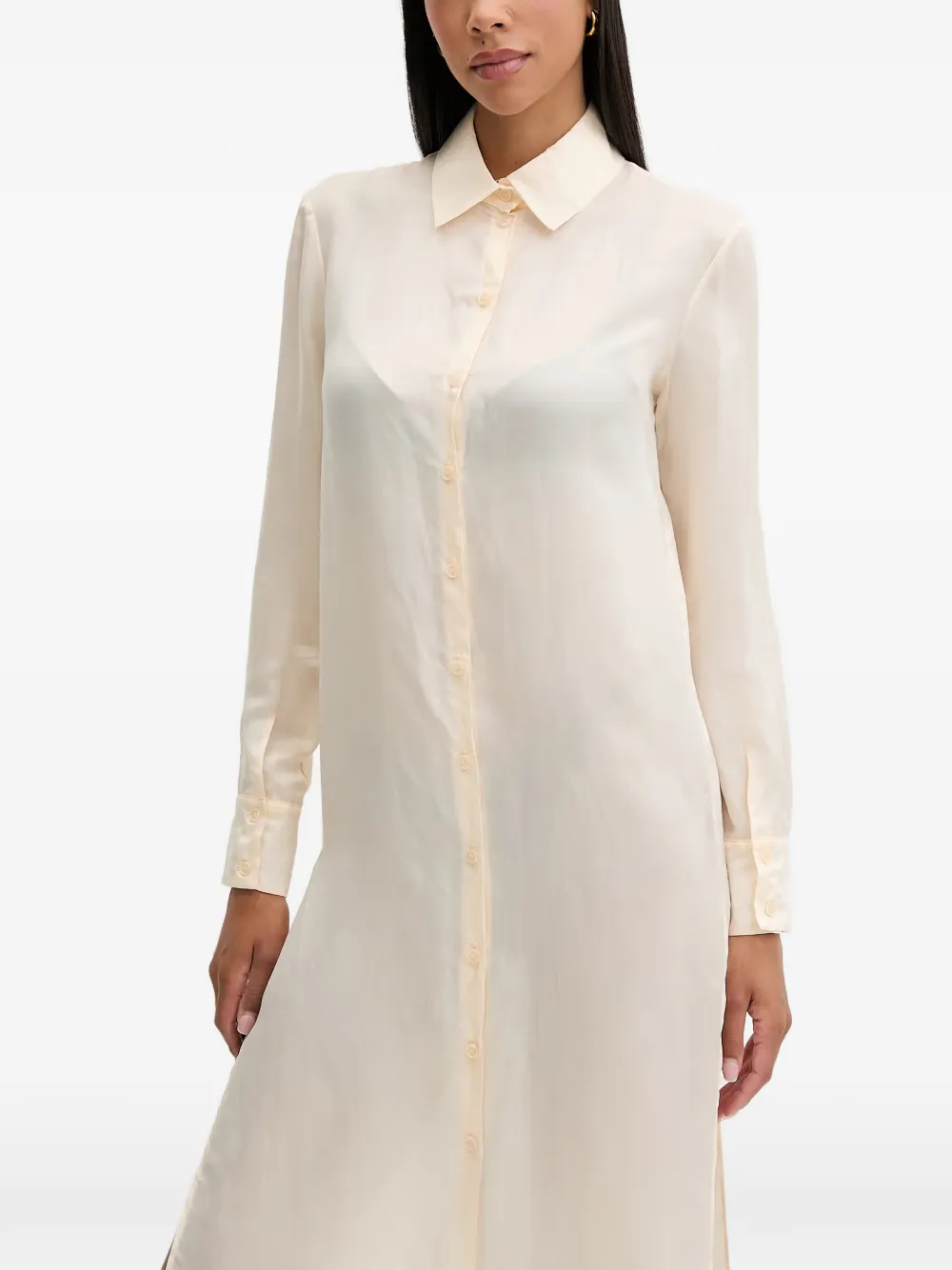 Patrizia Pepe Midi-blousejurk met zijsplit Beige