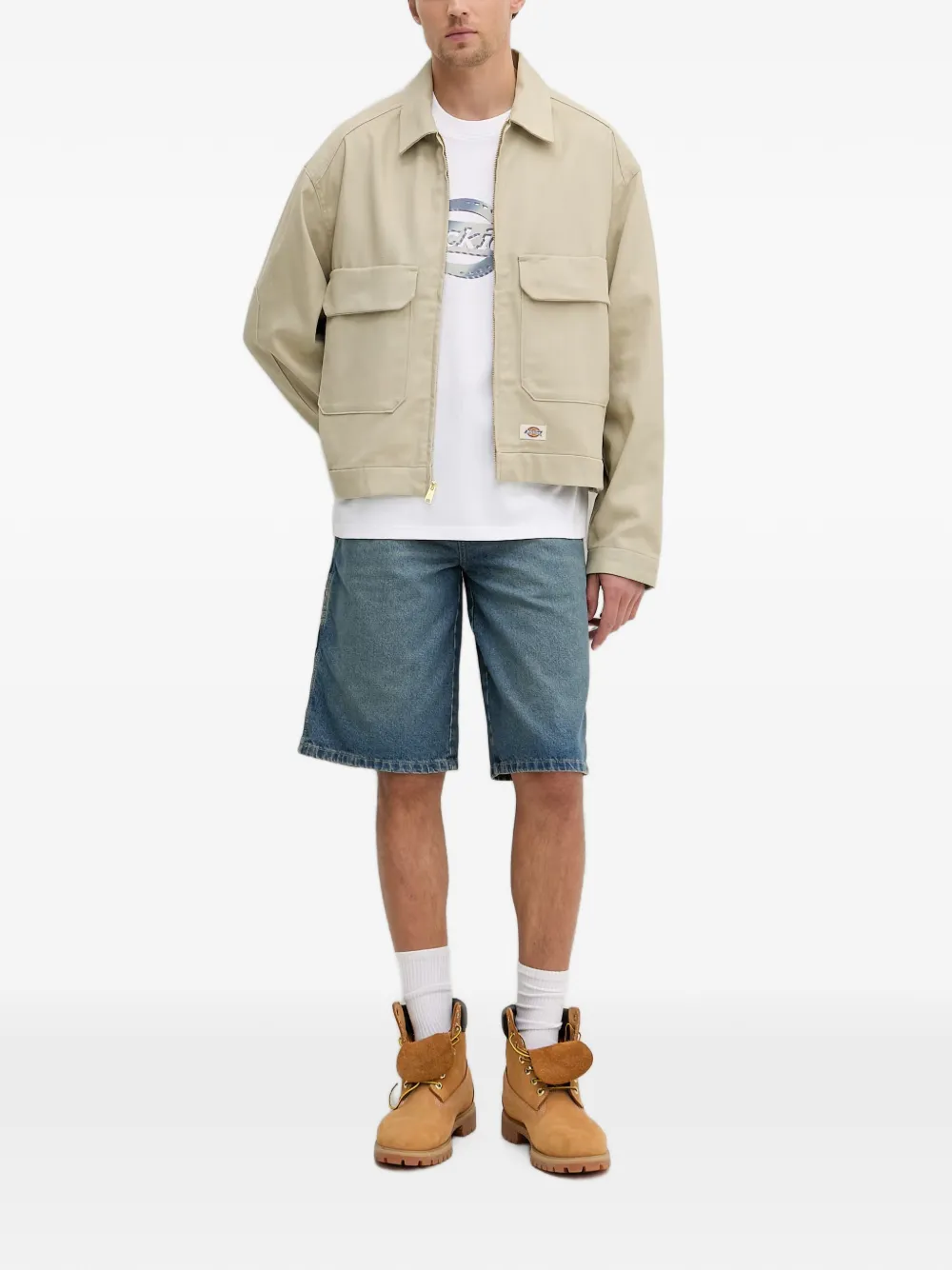 DICKIES Ruimvallende shorts met vervaagd effect Blauw
