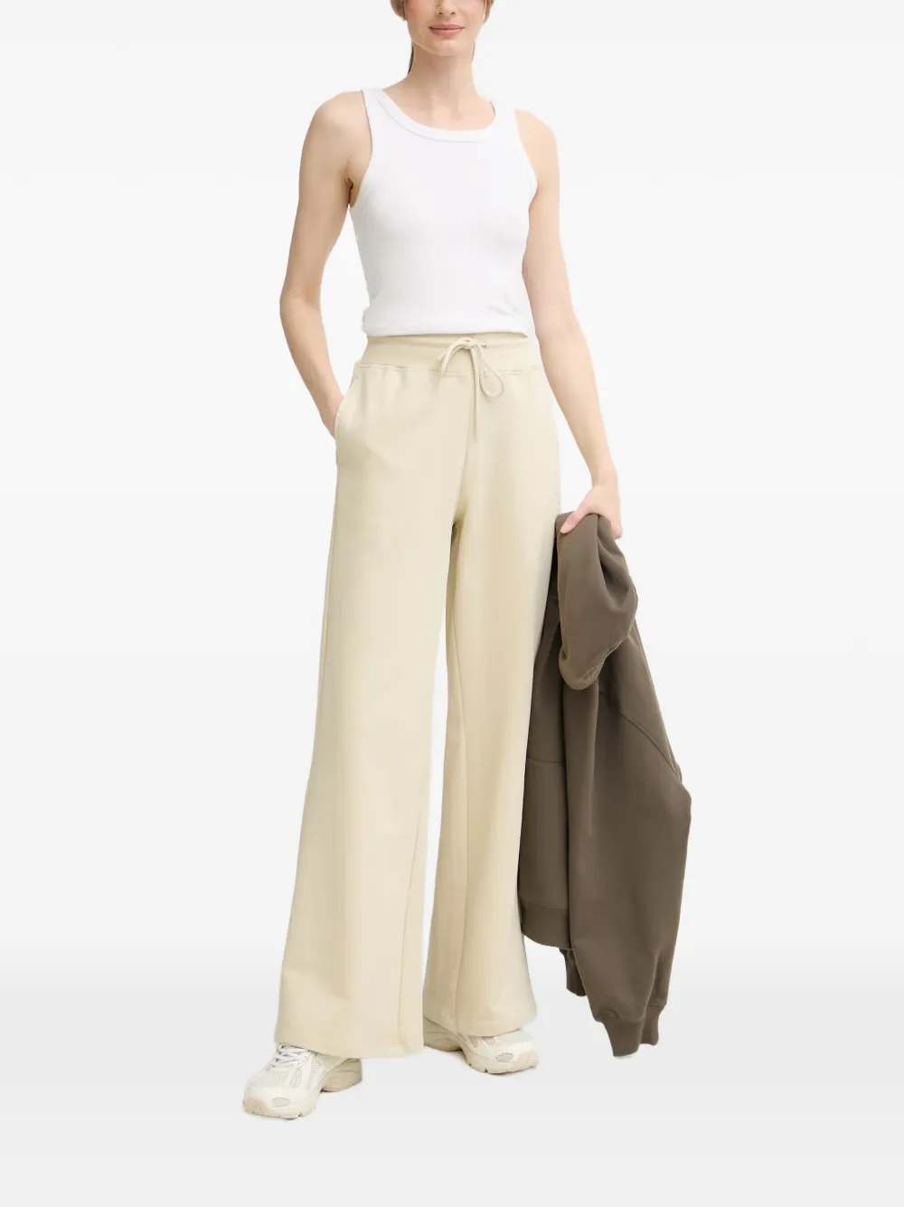 The North Face Essential Terry Simple Dome joggingbroek met trekkoord en geborduurd logo Beige