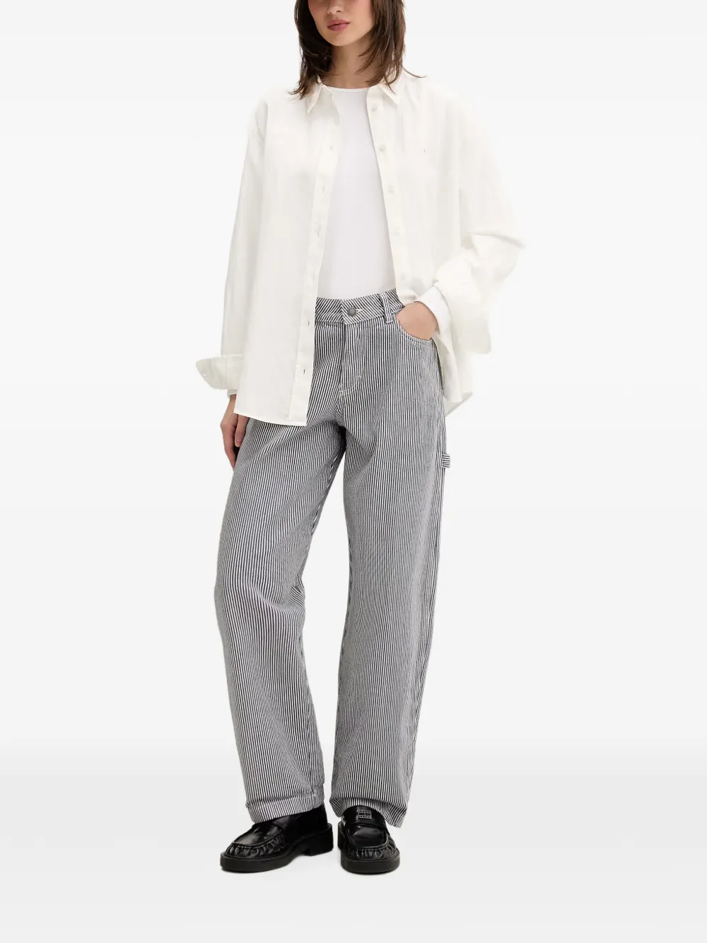 DICKIES Straight jeans met Hickory-streep Blauw