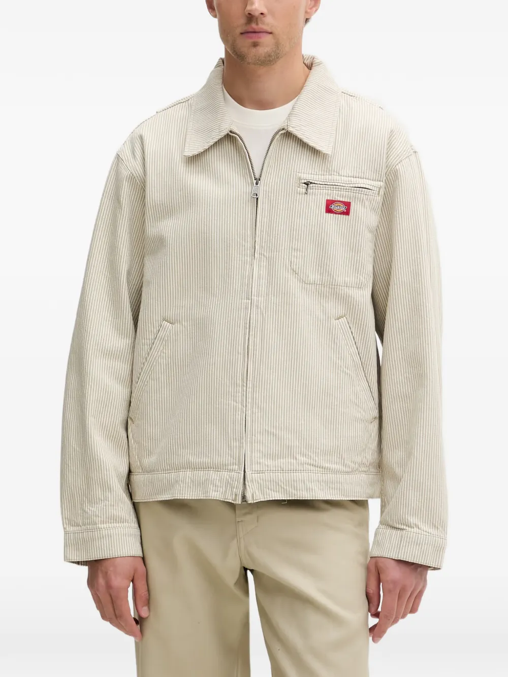 DICKIES Hickory striped zip-up jacket - Nude