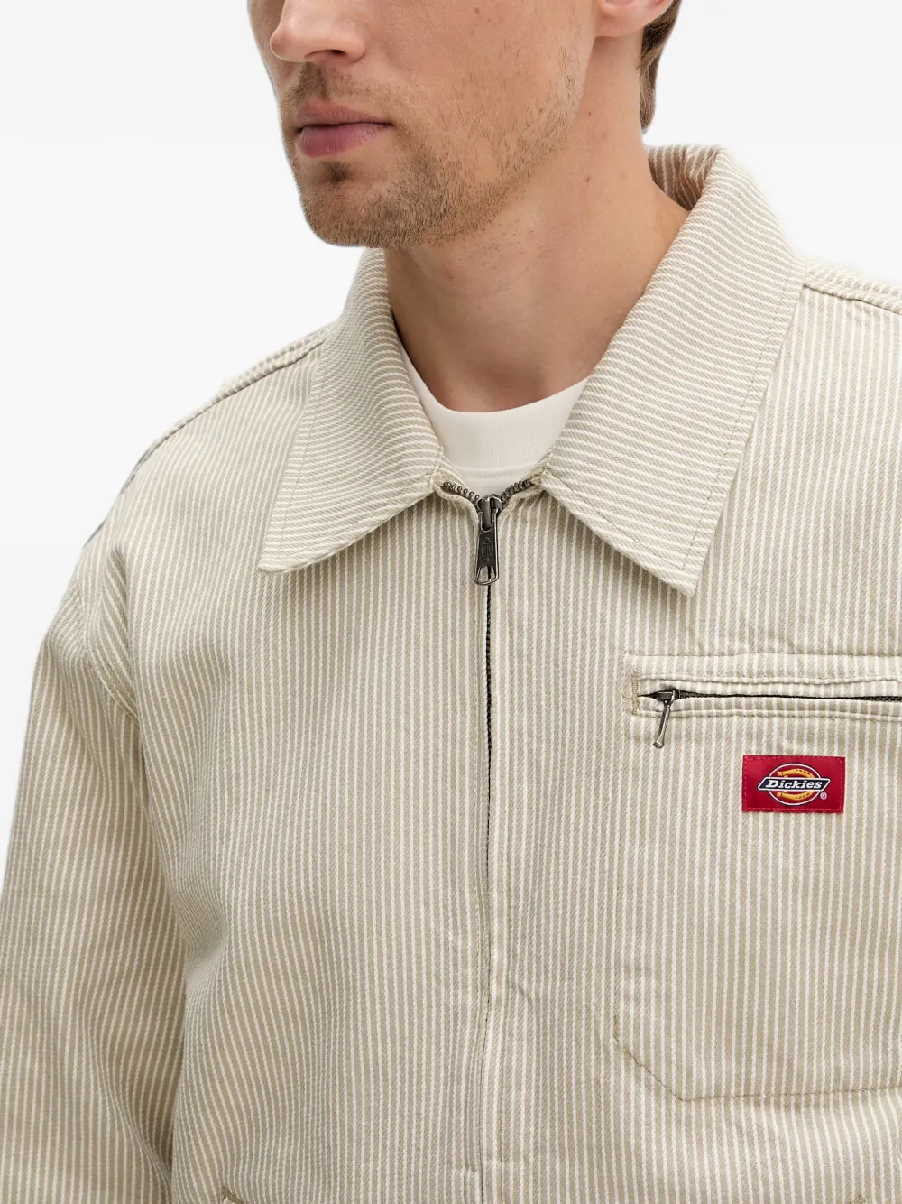 DICKIES Hickory gestreept jack met rits Beige