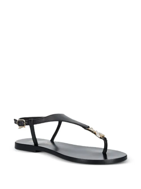 Patrizia Pepe girl crystal-embellished leather sandals