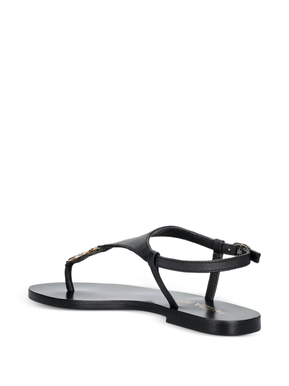 Patrizia Pepe girl crystal-embellished leather sandals Zwart