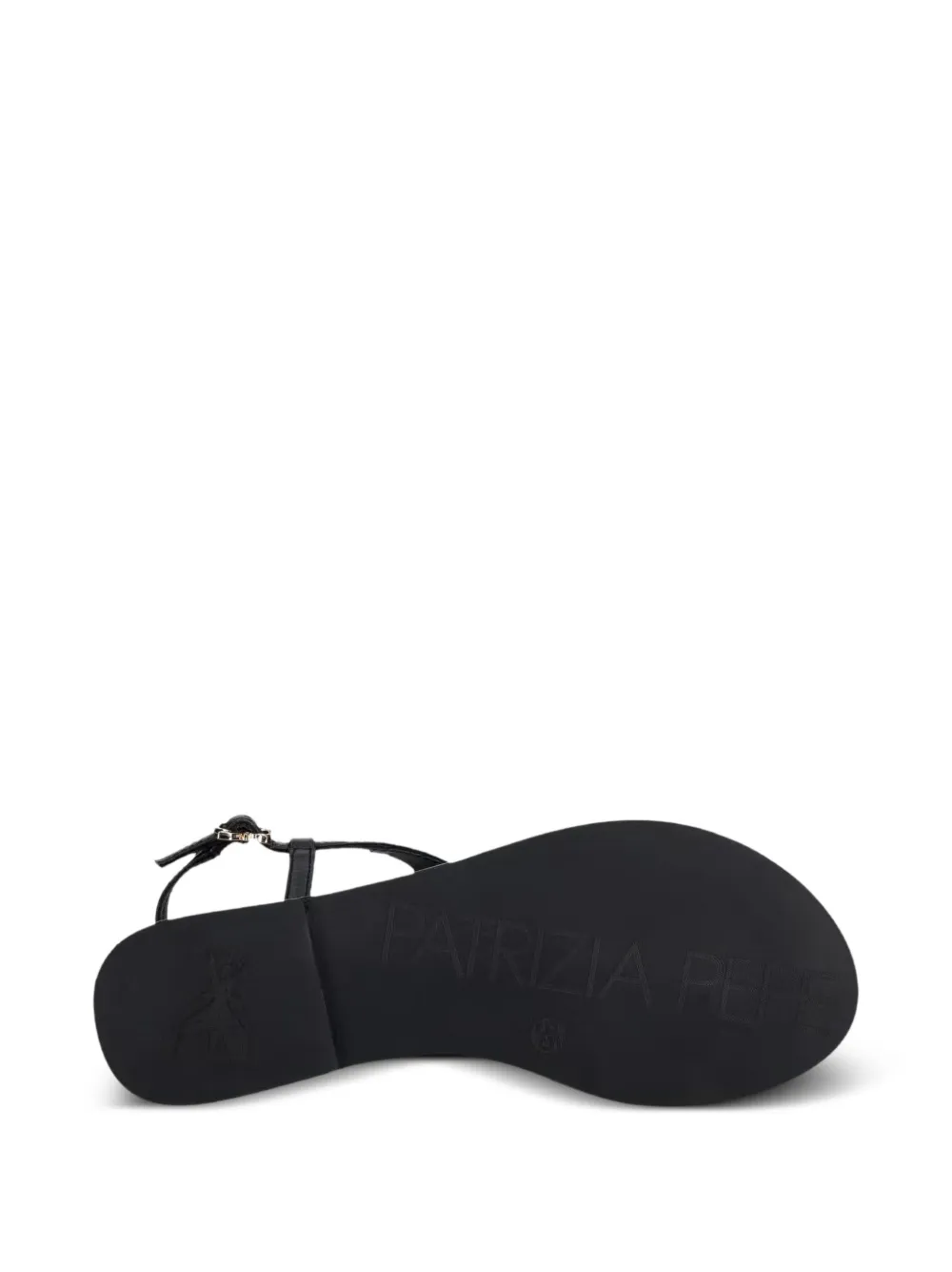 Patrizia Pepe girl crystal-embellished leather sandals Zwart