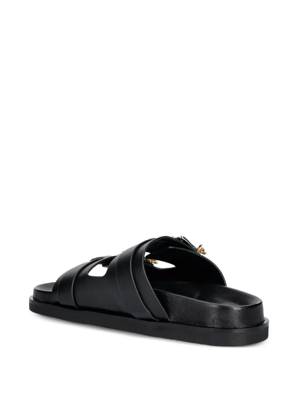 Patrizia Pepe embellished double-strap sandals Zwart