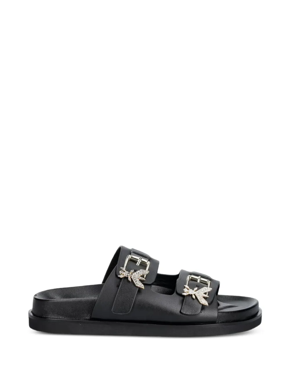 Patrizia Pepe embellished double-strap sandals Zwart