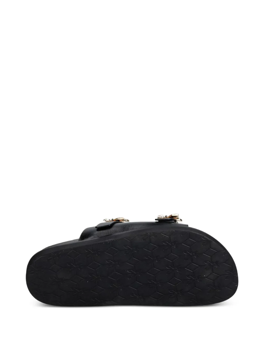 Patrizia Pepe embellished double-strap sandals Zwart